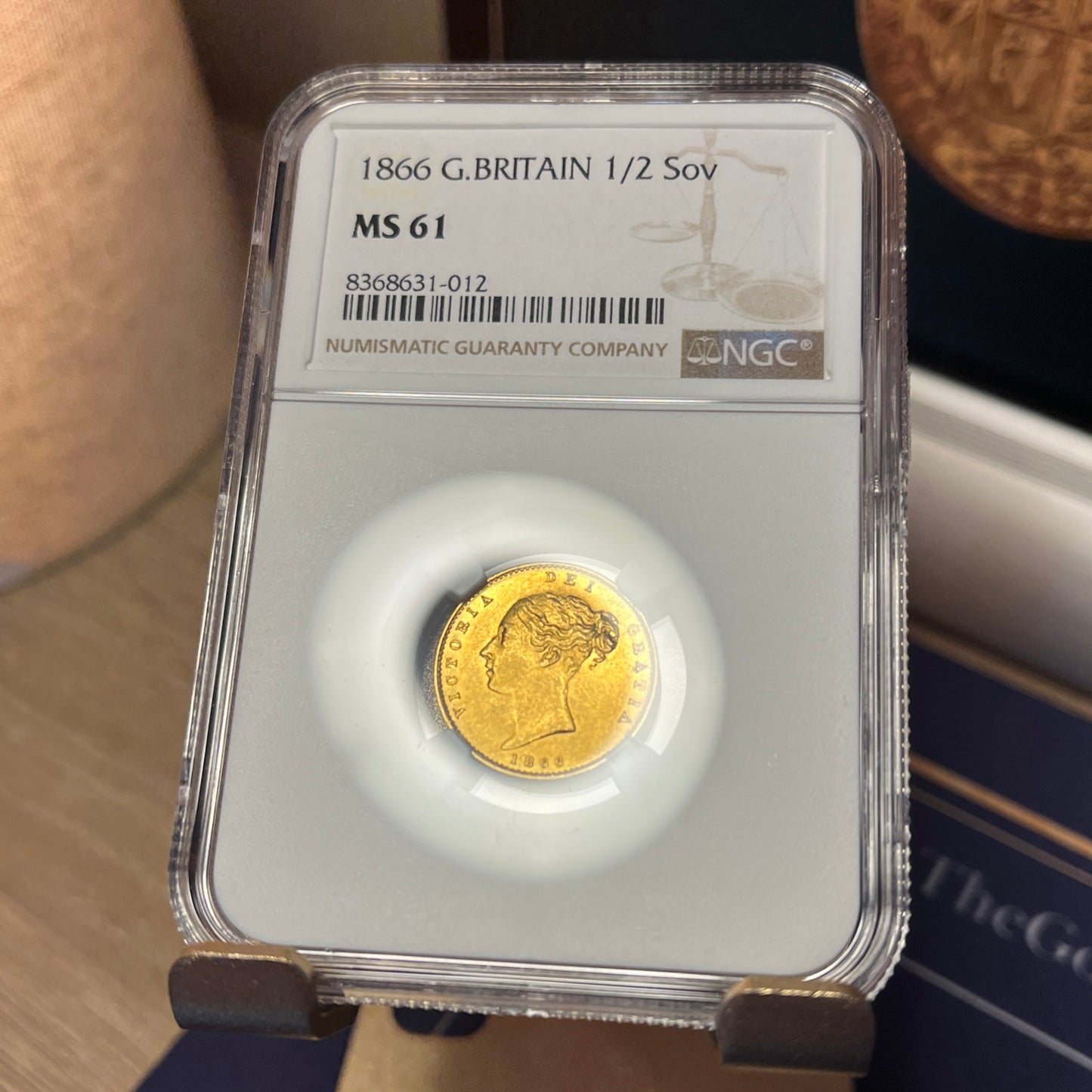 *RARE MINT STATE MS61* NGC Graded 1866 Gold Half Sovereign Coin