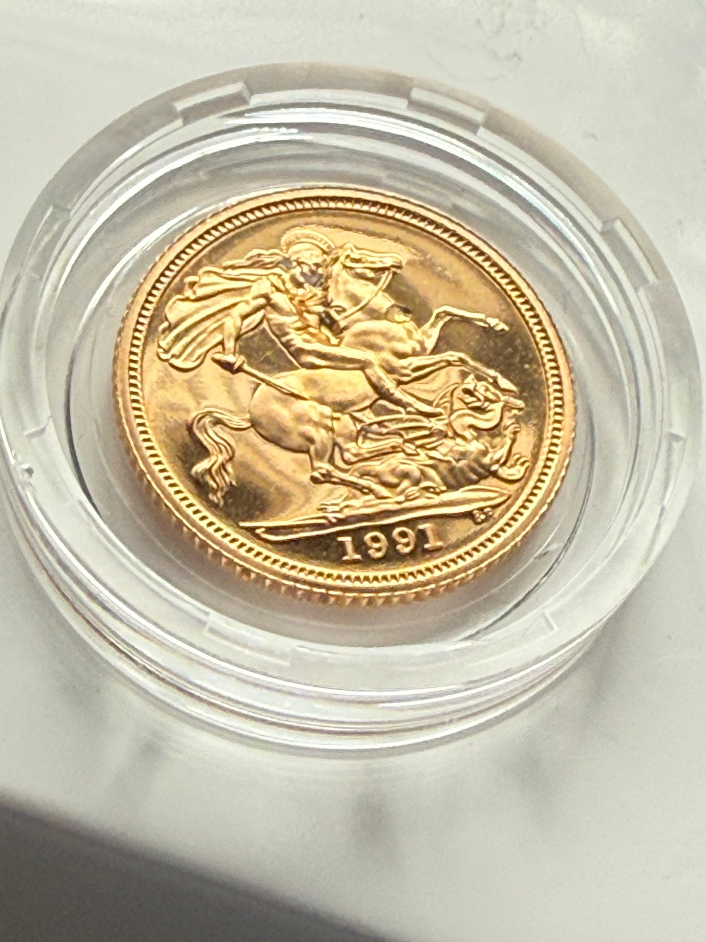1991 Proof Half Sovereign 22ct Gold coin with box and COA - Scarce Low Mintage