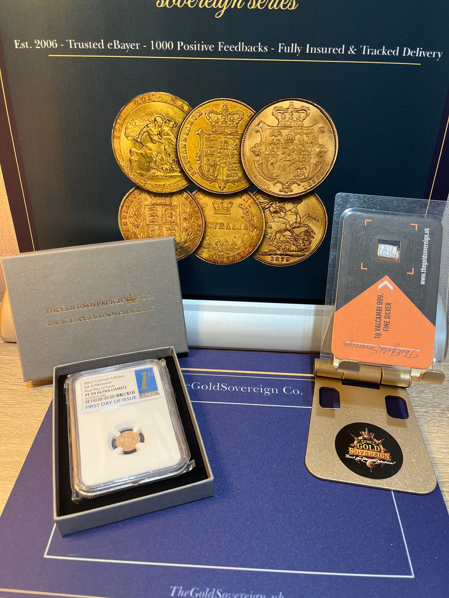 *RARE* First Day Issue 2022 Gold Proof Memorial Quarter Sovereign NGC PF 70UC