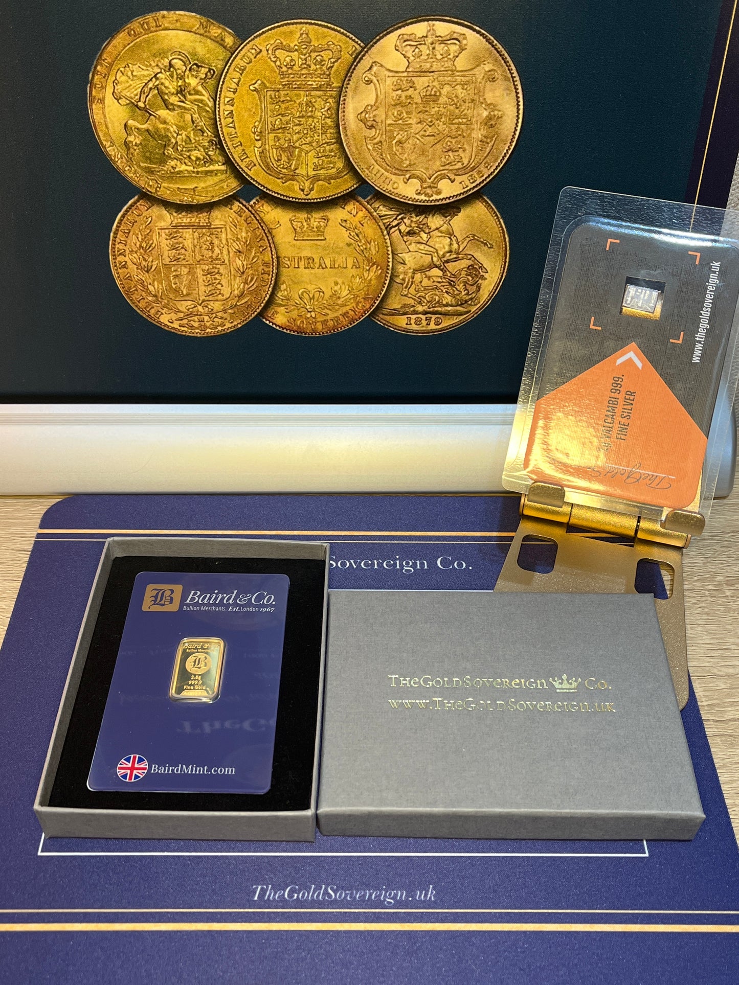 BRAND NEW Baird & Co. 2.5g 999. FINE GOLD BAR & FREE Valcambi 1g Silver Bar