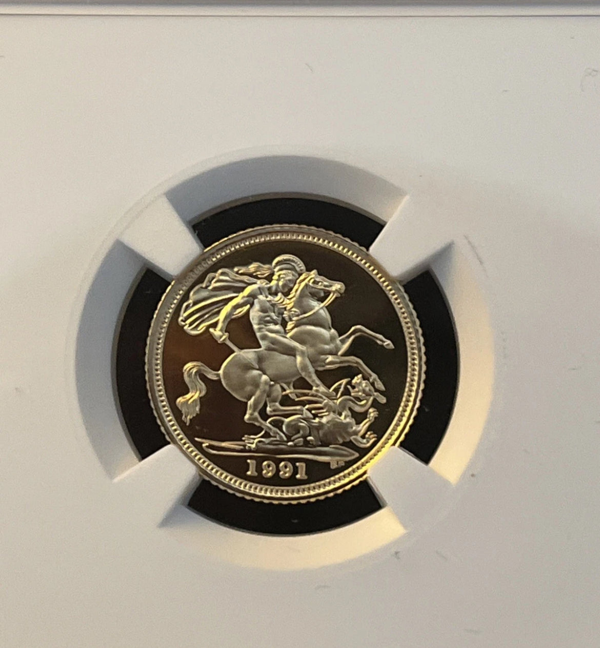 NGC Graded PF70UC - 1991 Proof Half Sovereign 22ct Gold coin with Display Box