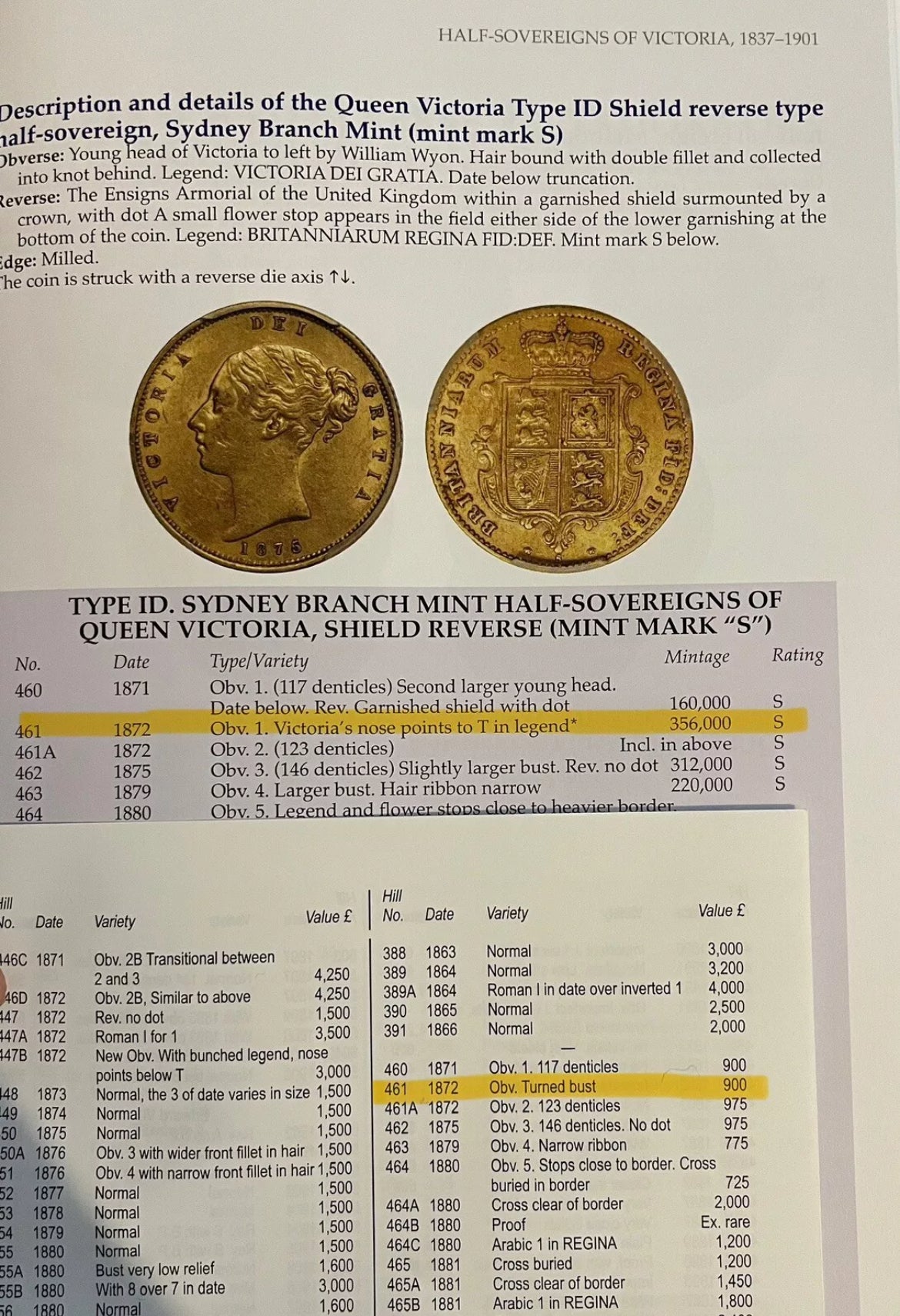 *RARE* 1872-S Queen Victoria Half Sovereign 22ct Gold Shieldback Coin-Mint Error