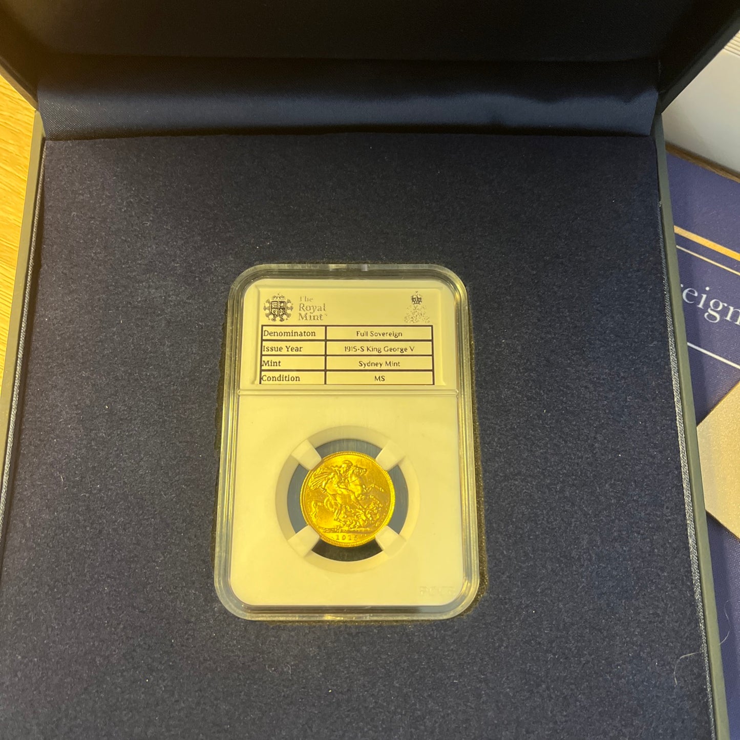 *SCARCE* Mint State Gold Sovereign Coin 1915-S Sydney George V