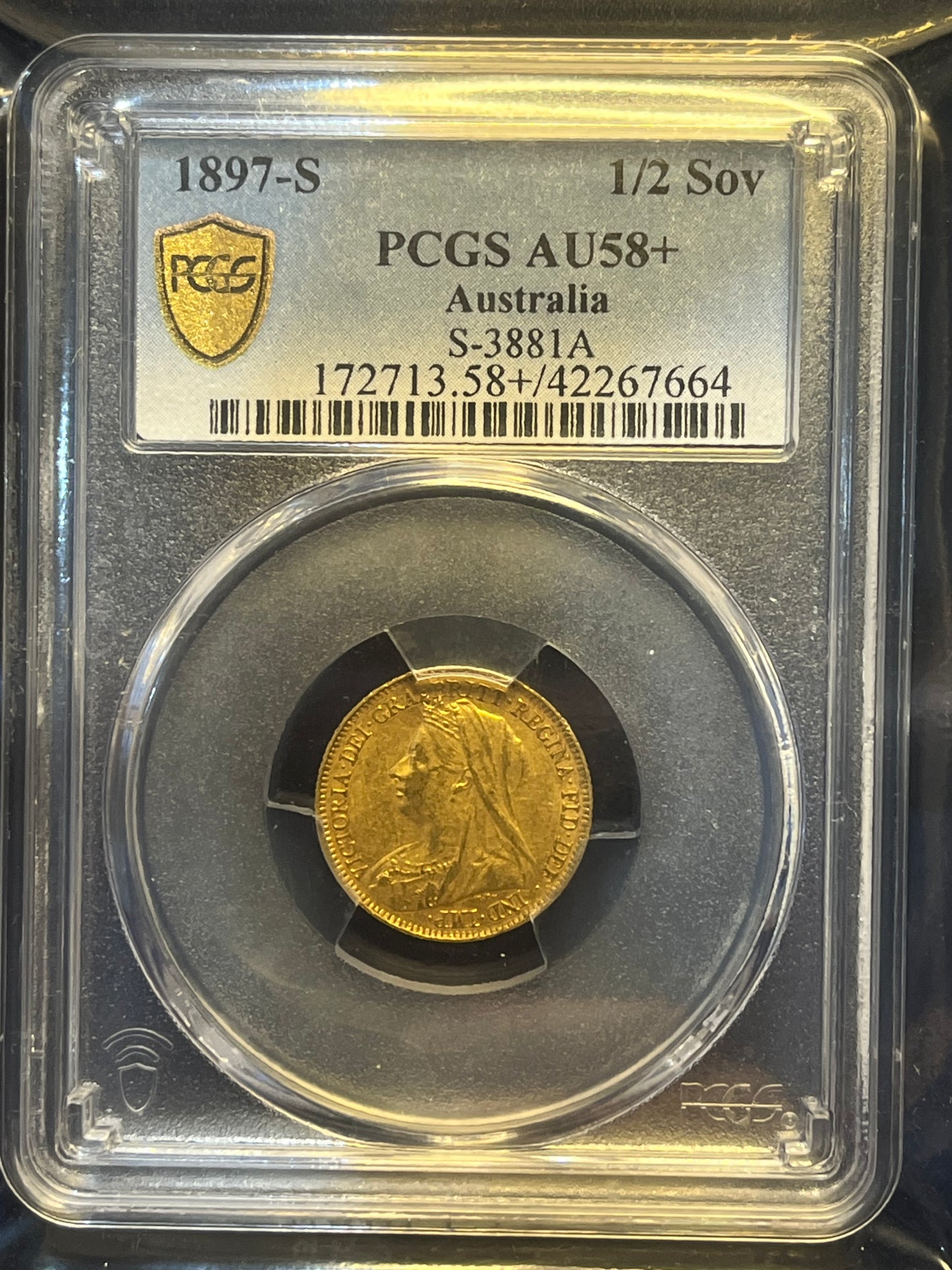 *RARE* NGC AU58+ Victoria 1897-S Australia Gold Half-Sovereign Sydney