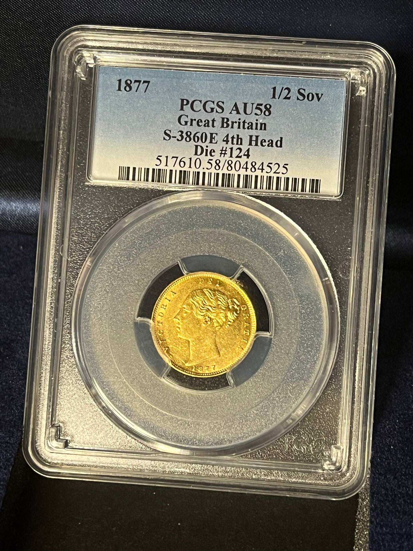 *WOW* PCGS AU58 Graded 1877 Victoria Gold Half Sovereign Shieldback