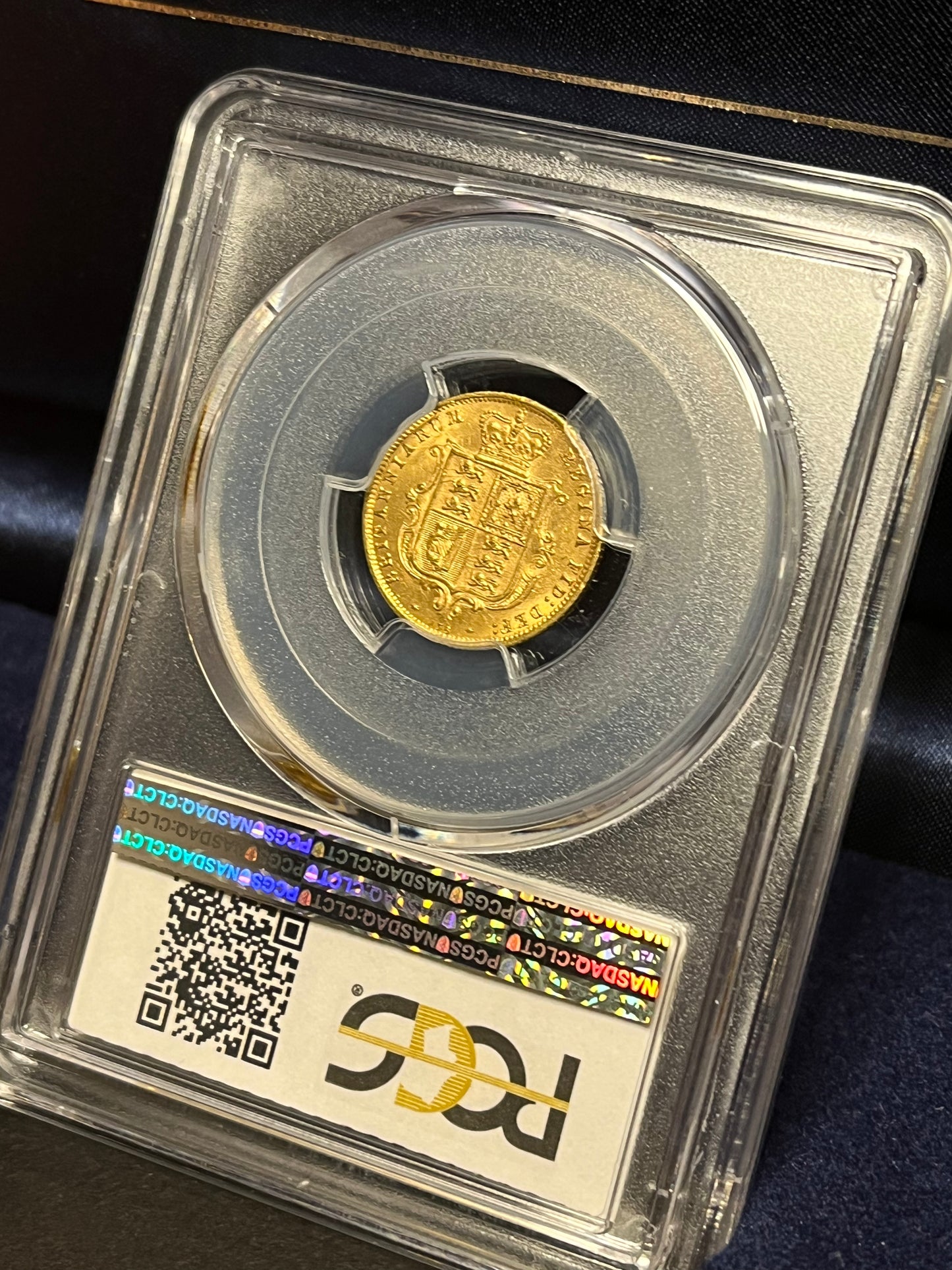 AU58 PCGS Graded 1877 Victoria Gold Half Sovereign Shieldback