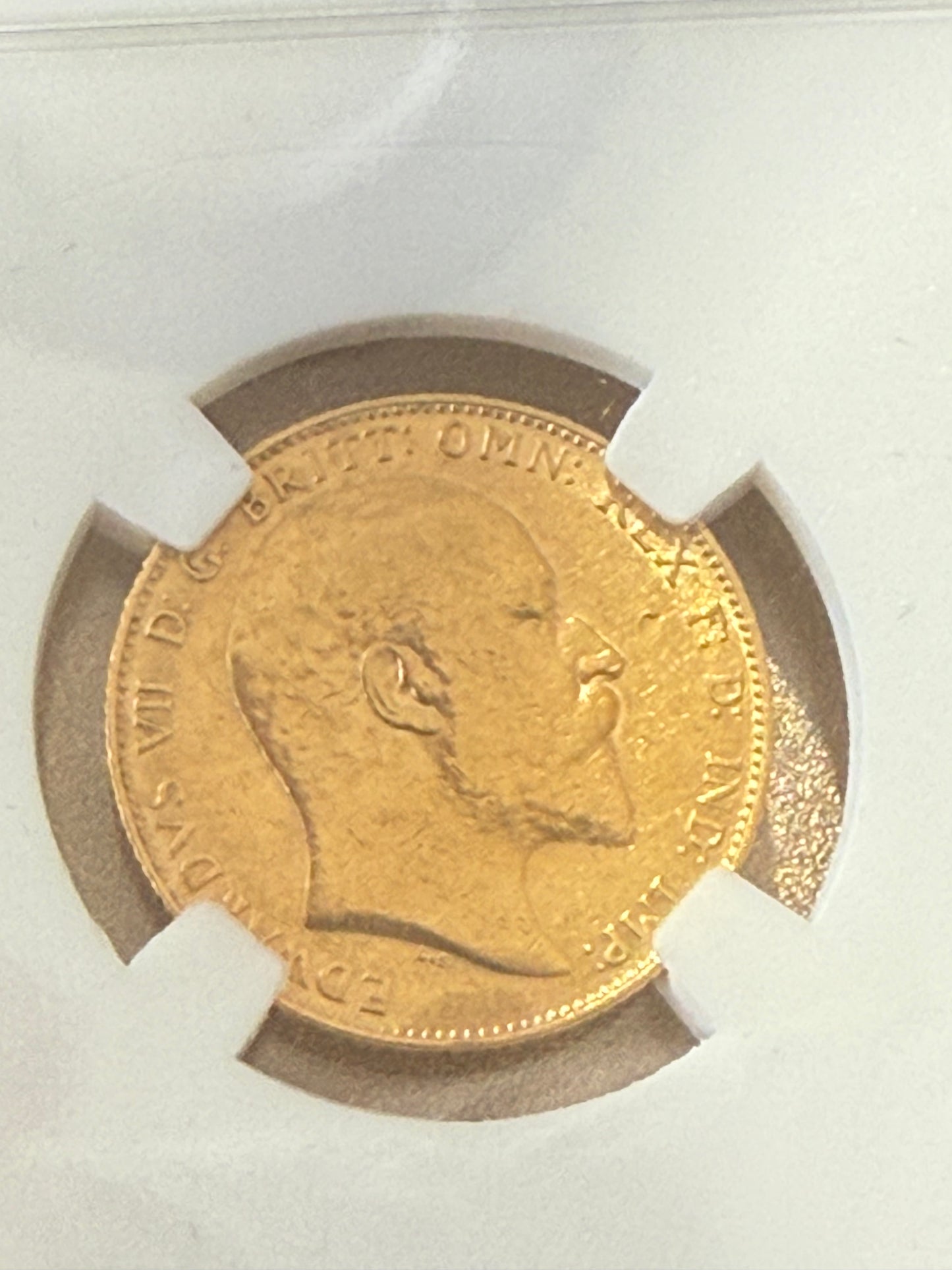 1908 Edward VII Full Sovereign 22ct Gold Coin + Display Holder+ FREE Silver bar!