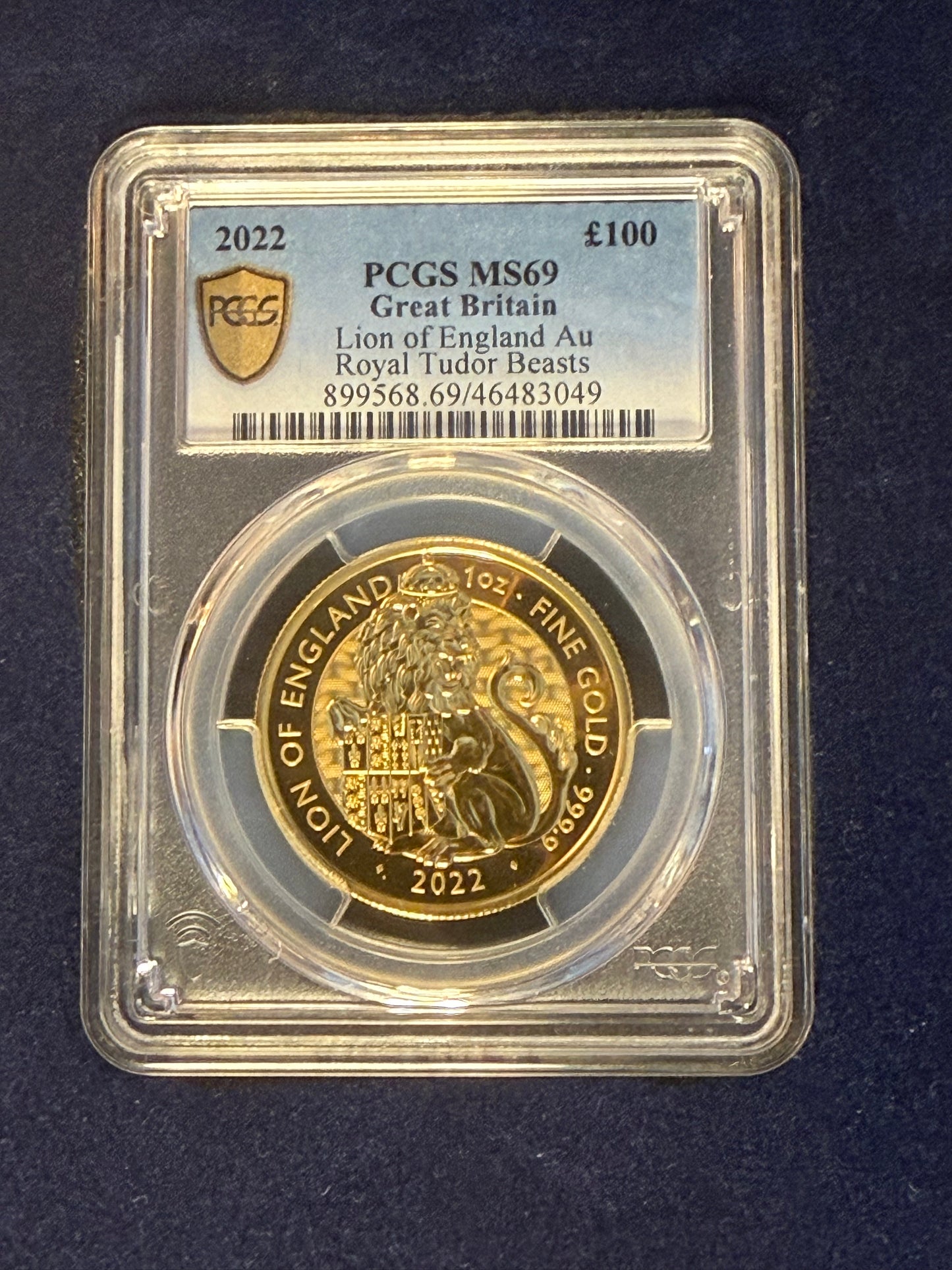 PCGS Graded 2022 Queen's Beasts 1oz Tudor Beast Lion of England + FREE Silver bar!