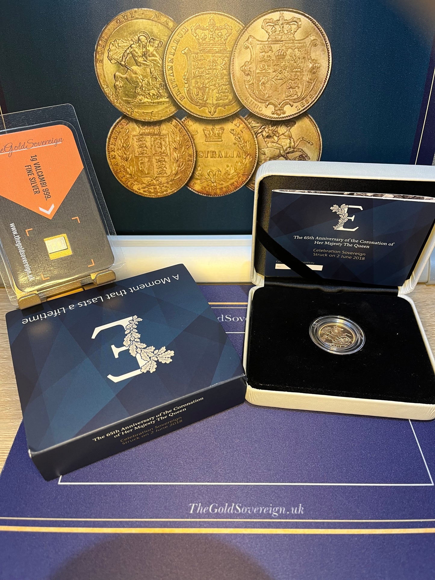 2018 QEII Sapphire Coronation Jubilee SOTD 22ct Gold Full Sovereign - boxed & COA
