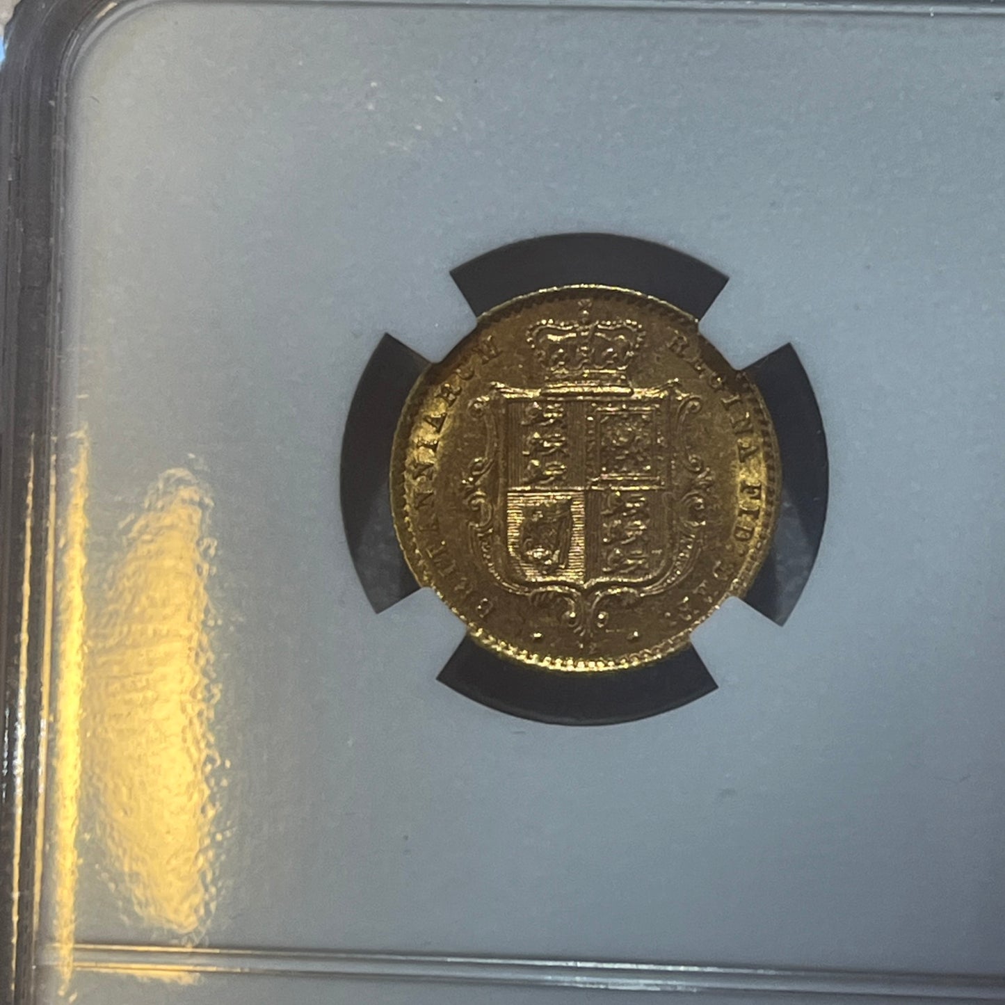 SPECIAL OFFER *R4 Ex RARE* 1871 NGC Graded AU55 Gold Half Sovereign -Marsh 446A + FREE Silver!