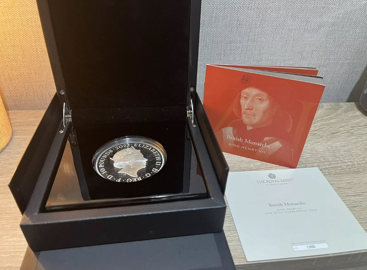 Royal Mint British Monarchs King Henry VII 5 Oz Silver Proof Coin + Box & COA