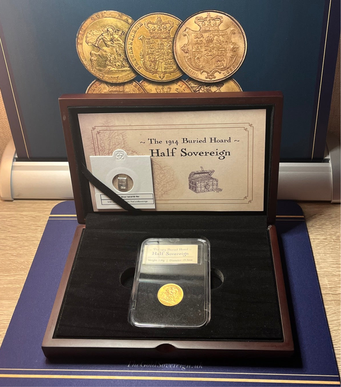 *RARE* 1914 Gold Half Sovereign Hoard In COA Presentation Case & BU condition!