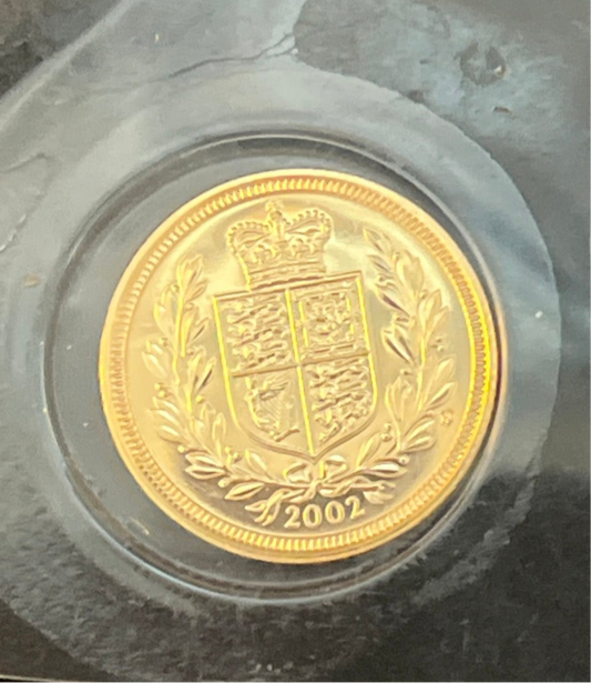 2002 QEII 22ct Gold Jubilee Half Sovereign - original Royal Mint SEALED