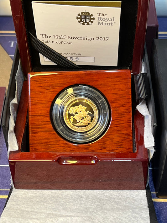 2017 Elizabeth II Proof Gold Half Sovereign with box and COA 200th Anniversary