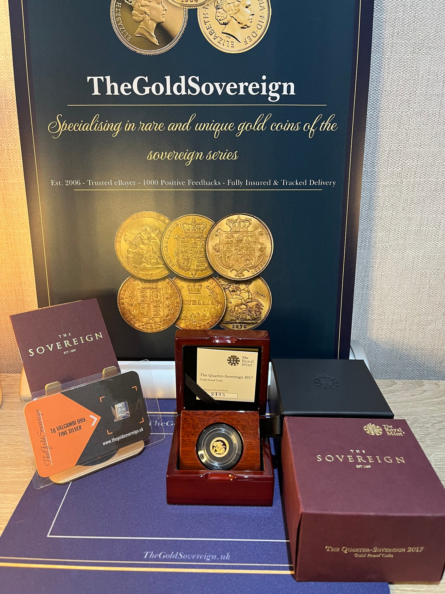 2017 Gold Sovereign Pistrucci Proof 3 Coin Boxed Set with COA & FREE Silver Bar Bundle
