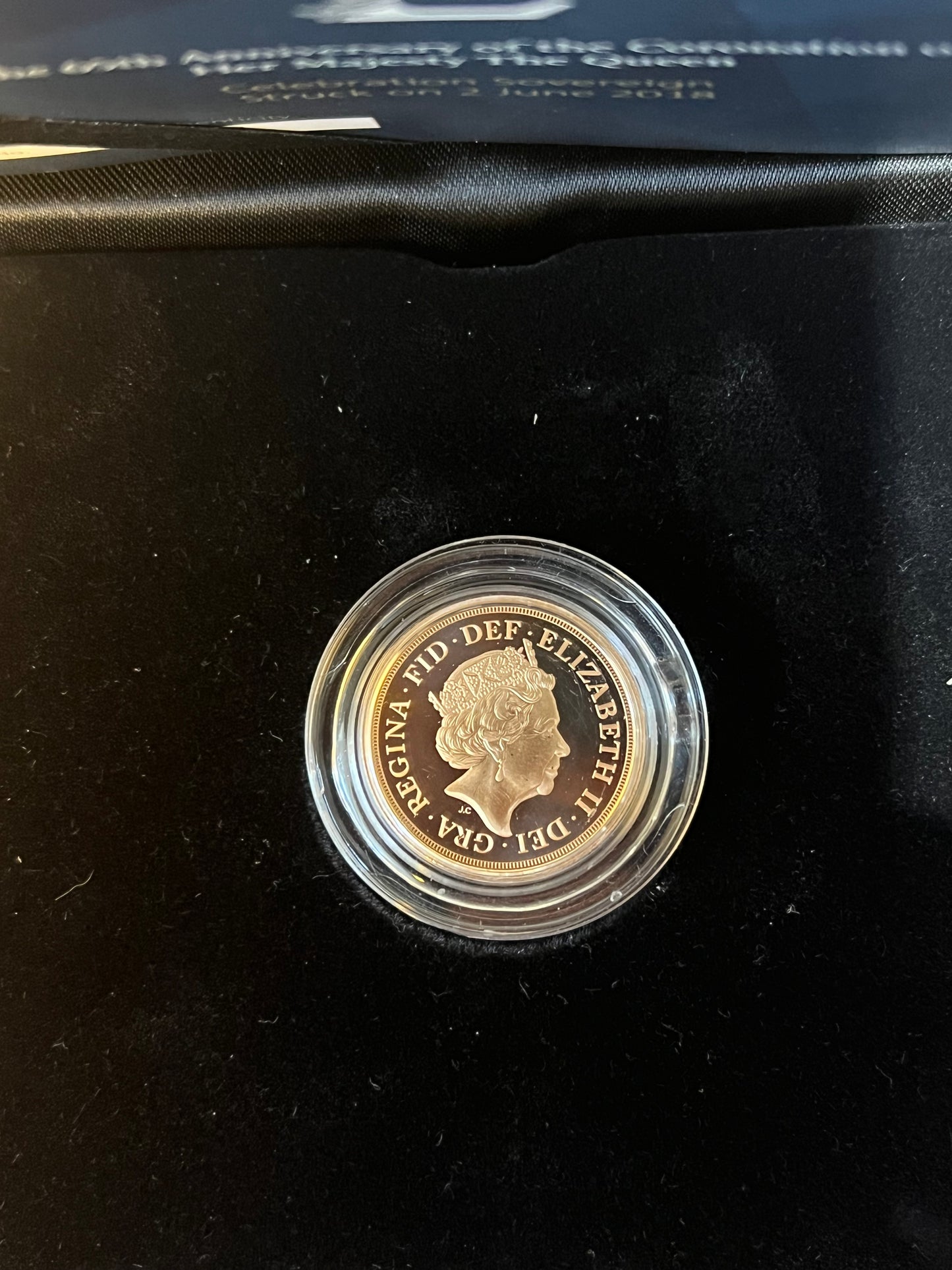 2018 QEII Sapphire Coronation Jubilee SOTD 22ct Gold Full Sovereign - boxed & COA