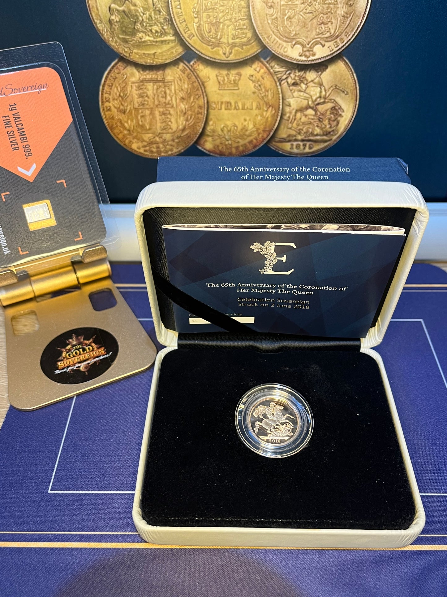 2018 QEII Sapphire Coronation Jubilee SOTD 22ct Gold Full Sovereign - boxed & COA