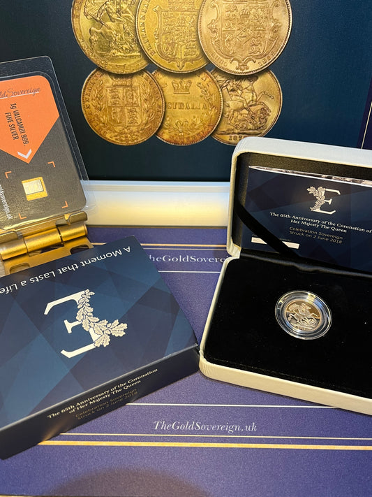 2018 QEII Sapphire Coronation Jubilee SOTD 22ct Gold Full Sovereign - boxed & COA