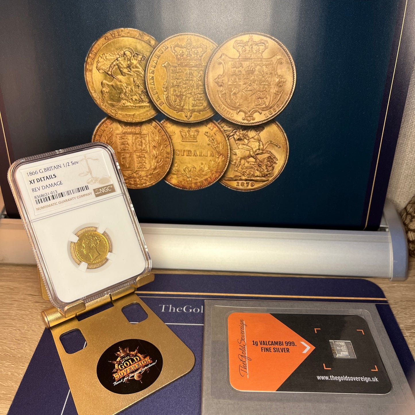 *RARE* NGC Graded 1866 Gold Half Sovereign Shieldback coin UNRECORDED Die - £1500+ (Marsh guide valuation 2024)