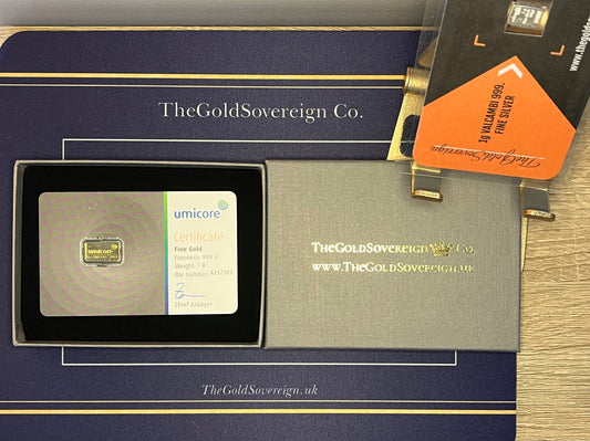 1g Fine Gold 999.9 Bar - Umicore