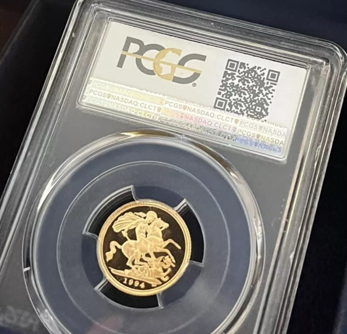 1994 QEII 22ct Gold Proof Half Sovereign - PCGS PF68DCAM certified - LOW MINTAGE