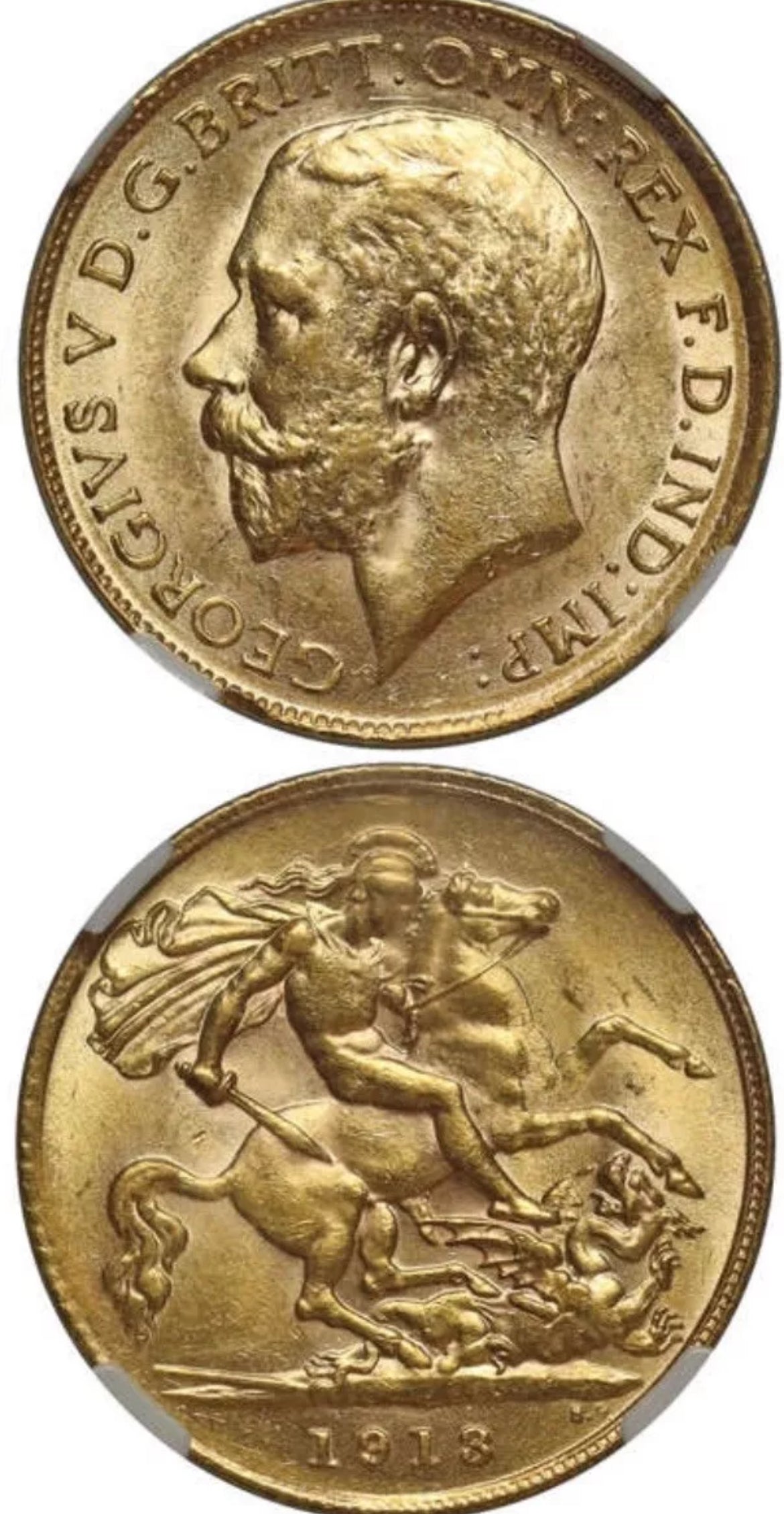 1913 Royal Mint George V Half Sovereign - NGC Graded MS63 - WOW Condition
