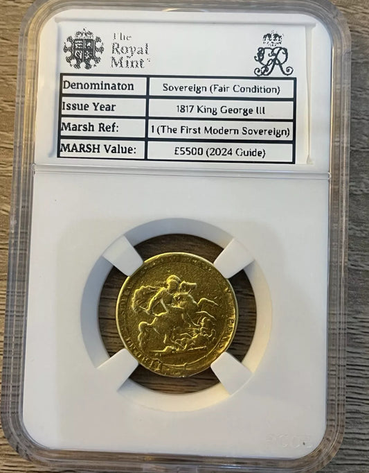 Personalised Acrylic Coin Slab For Gold Full Sovereign with Inserts/ Stickers