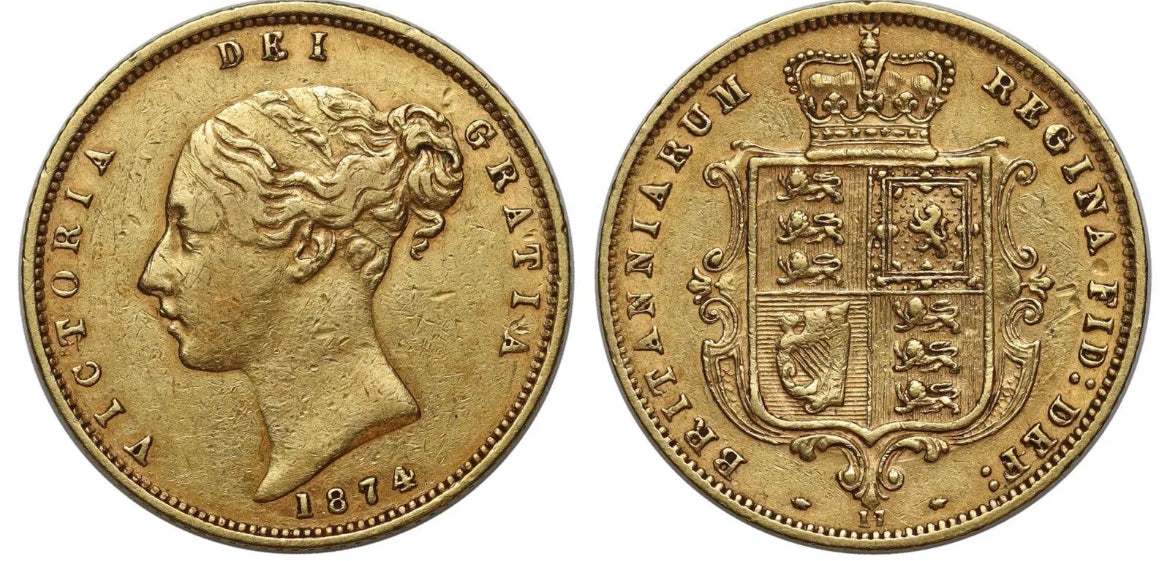 *NGC Graded* 1874 Die Number 17 Gold Half Sovereign