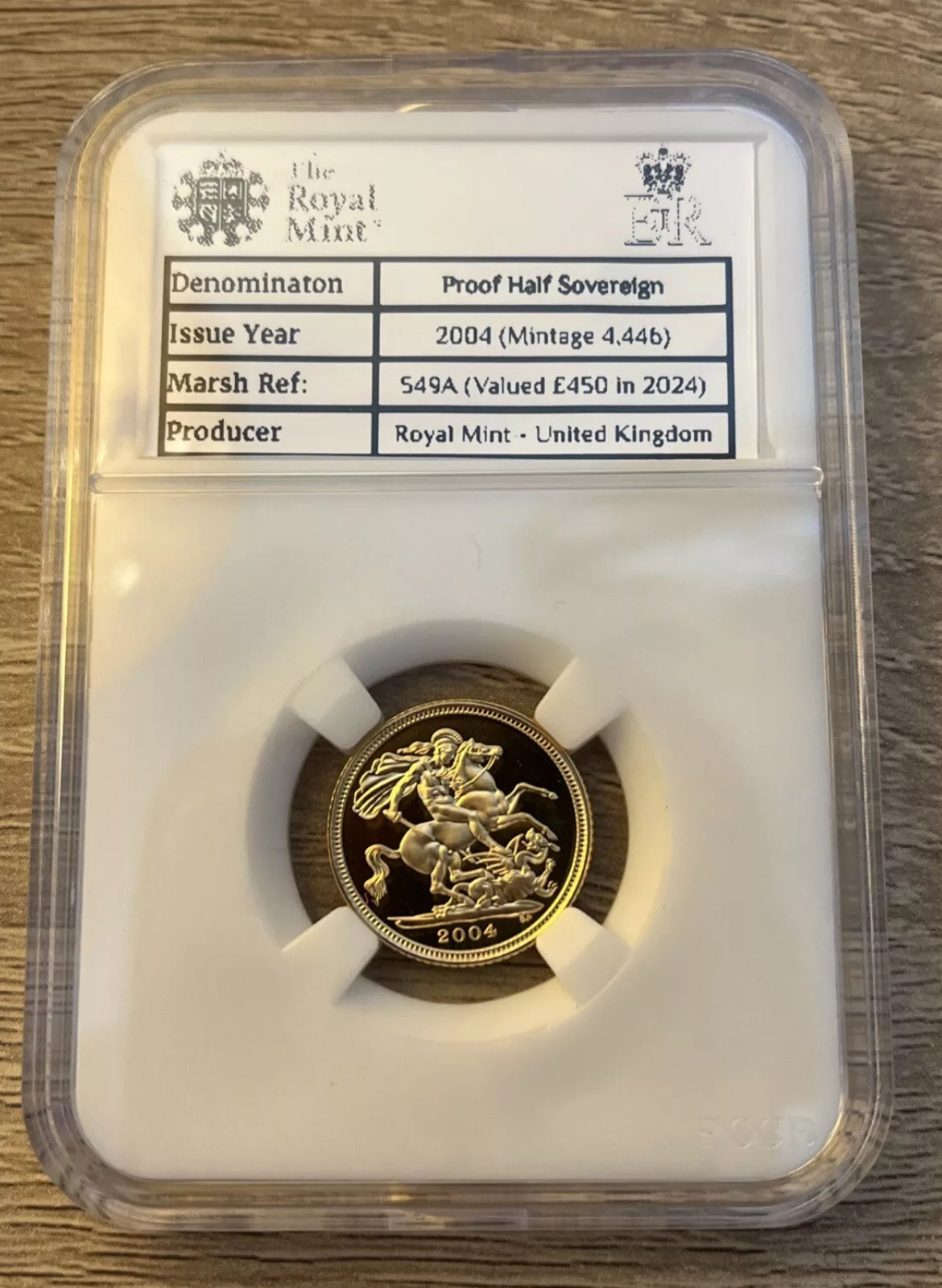 2004 22ct Gold QEII Proof Half Sovereign Coin - Low Mintage + FREE Silver Bar!