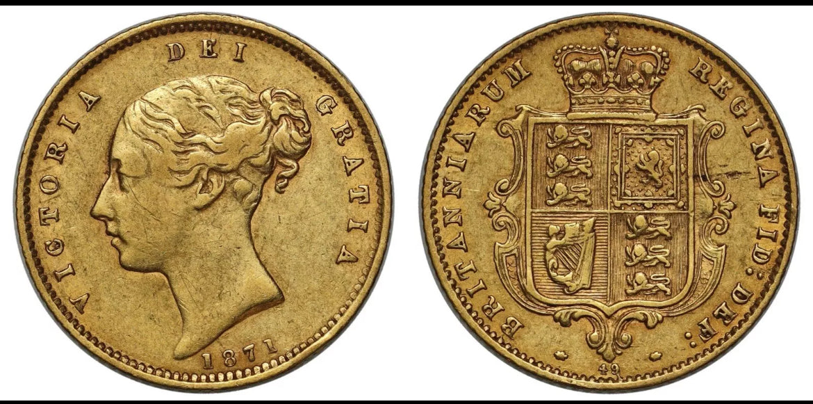 *R2 RARE* 1871 Die Variation Gold Half Sovereign - NGC Graded + FREE Silver Bar