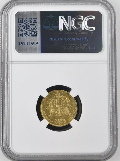 *R2 RARE* 1872 Victoria Gold Half Sovereign - NGC Graded 446D + FREE Silver Bar