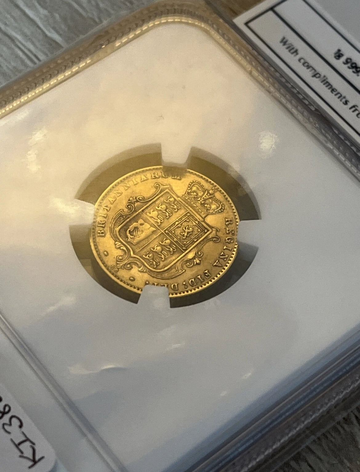 *R2 RARE* 1872 Victoria Gold Half Sovereign - NGC Graded 446D AU53
