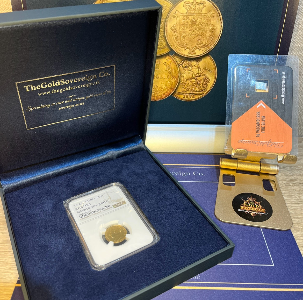 *R2 RARE* 1872 Victoria Gold Half Sovereign - NGC Graded 446D + FREE Silver Bar