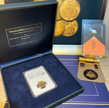 *R2 RARE* 1872 Victoria Gold Half Sovereign - NGC Graded 446D + FREE Silver Bar