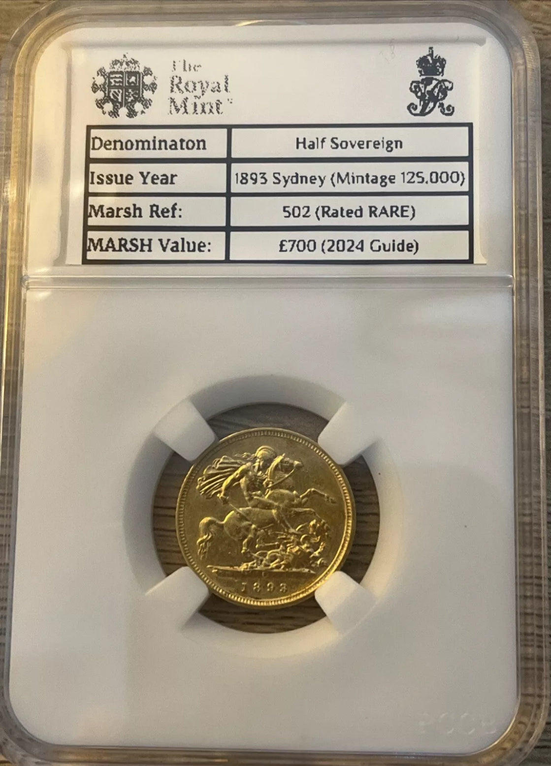 *RARE* 1893-S Queen Victoria Half Sovereign 22ct Gold Coin + FREE Silver bar