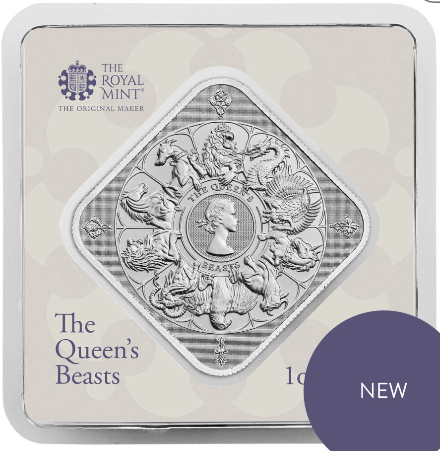 2025 Queens Beasts Completer Bar 1oz in assay card - Limited to 70,000 bars worldwide
