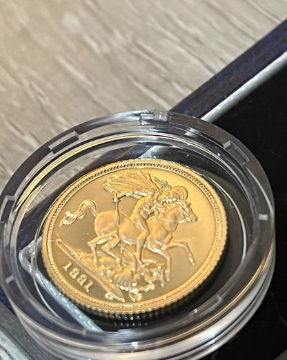 1991 Proof Half Sovereign 22ct Gold coin with box and COA - Scarce Low Mintage