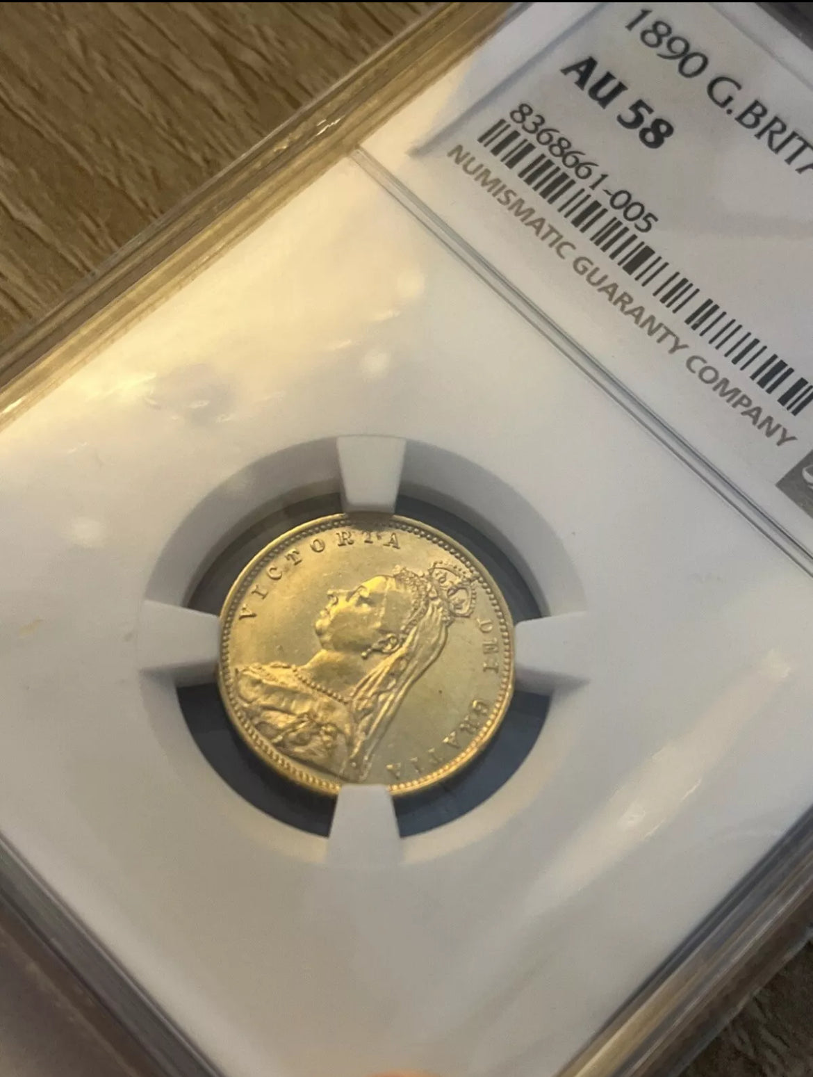 *RARE* NGC AU58 1890 Victoria Jubilee Gold Half Sovereign Shieldback- Low Shield