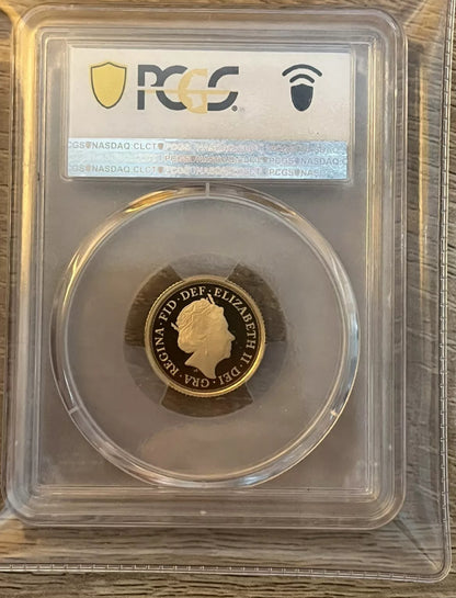 2015 Proof Half Sovereign Elizabeth II 5th Portrait PCGS PF70 DCAM + FREE Silver Bar