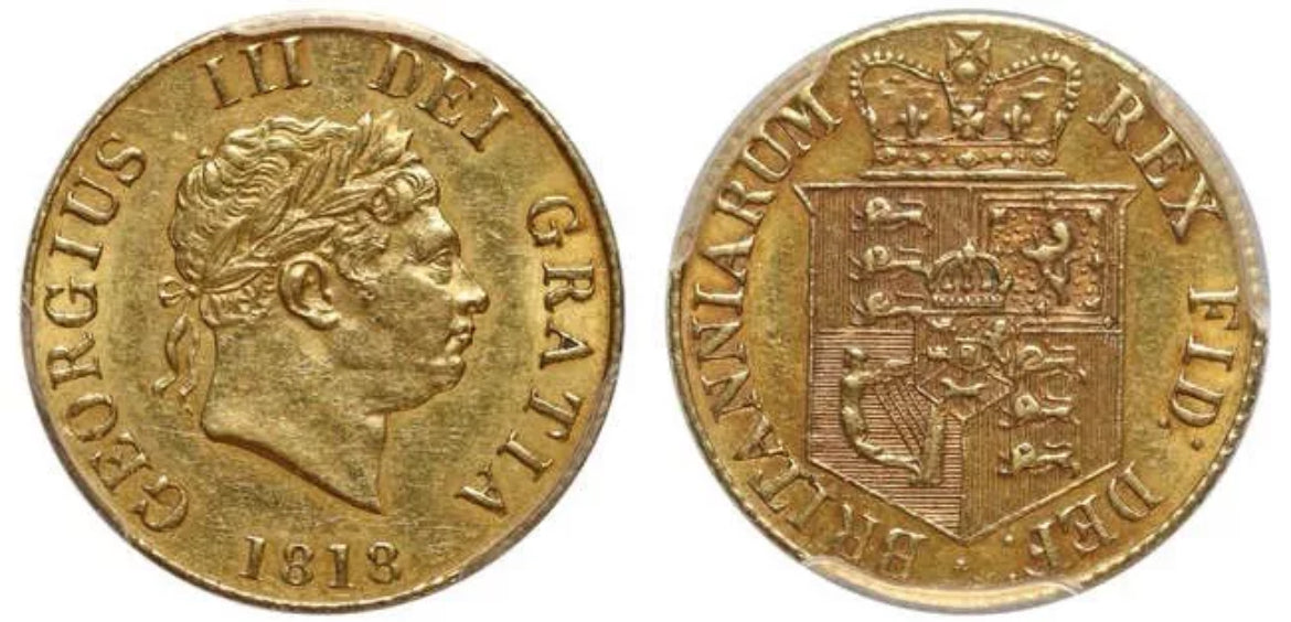 *RARE* Graded 1818 GEORGE III Gold Half Sovereign S3786 NGC AU55 - WOW Condition