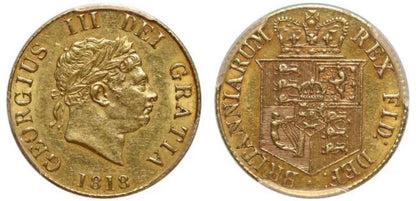 *RARE* Graded 1818 GEORGE III Gold Half Sovereign S3786 NGC AU55 - WOW Condition