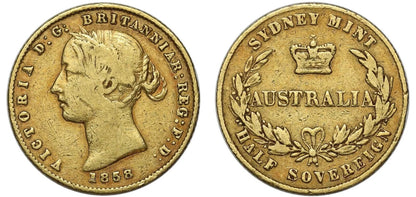Rare 1858-S “Australia” Gold Half Sovereign - NGC Graded -Valued £2300 in 2024 Guide
