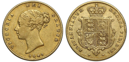 *R3 V.RARE* 1848/7 Mint Error Overdate - NGC Graded Victoria Gold Half Sovereign (£2300 valuation in 2024 guide)