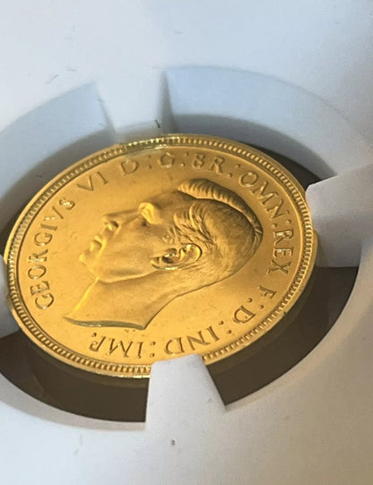 RARE 1937 George VI Gold Proof Half Sovereign NGC PF63
