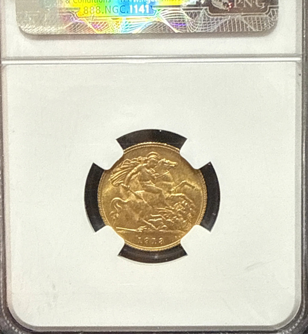 1913 Royal Mint George V Half Sovereign - NGC Graded MS63 - WOW Condition
