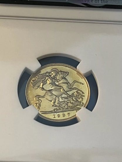 RARE 1937 George VI Gold Proof Half Sovereign NGC PF63