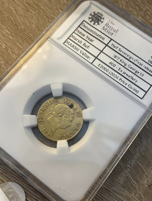 1817 Gold Half Sovereign - King George III - First Modern Release + FREE Silver!