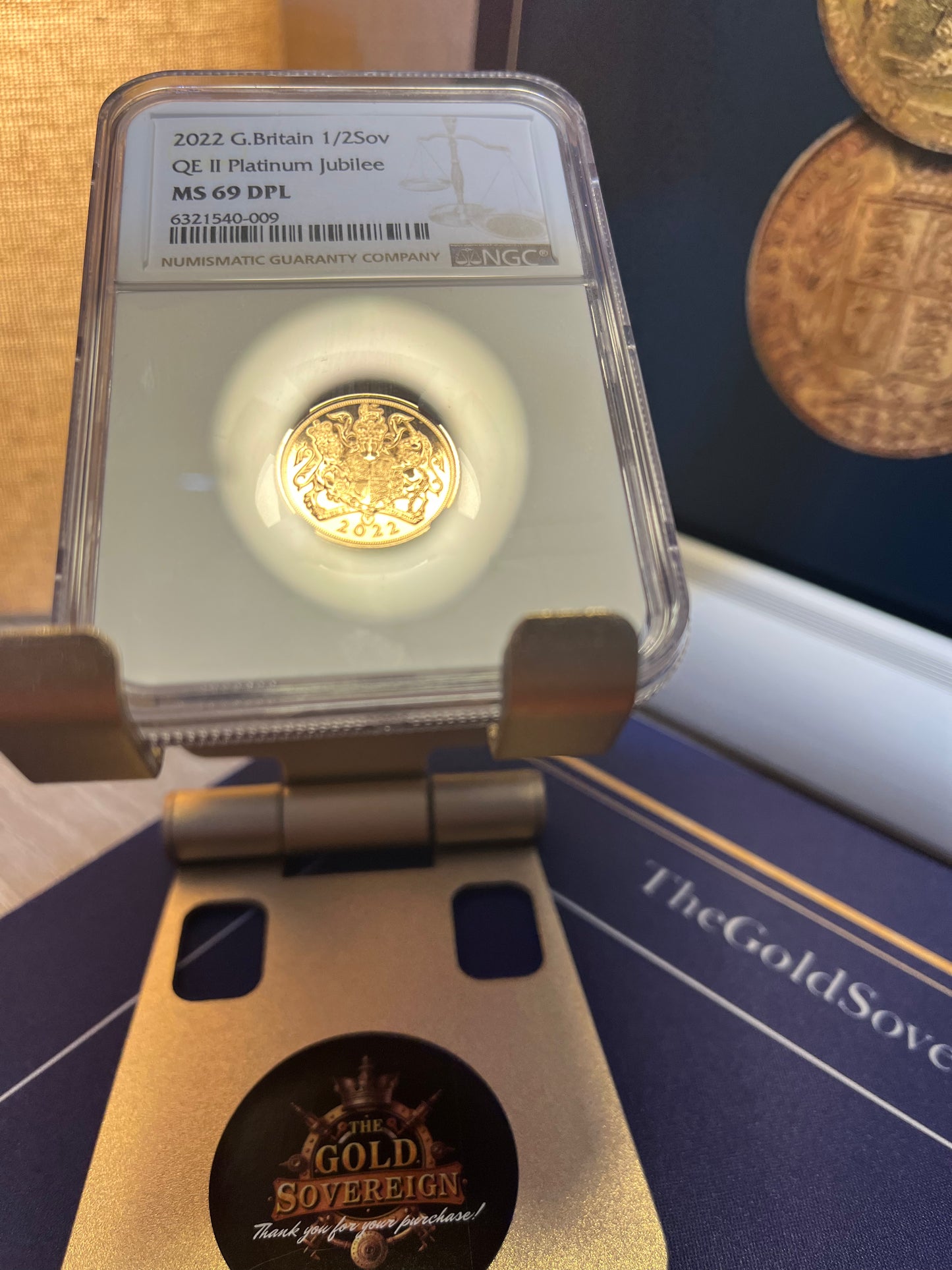 2022 QEII Gold Half Sovereign - NGC Graded -MS69 DPL Platinum Jubilee Royal Mint