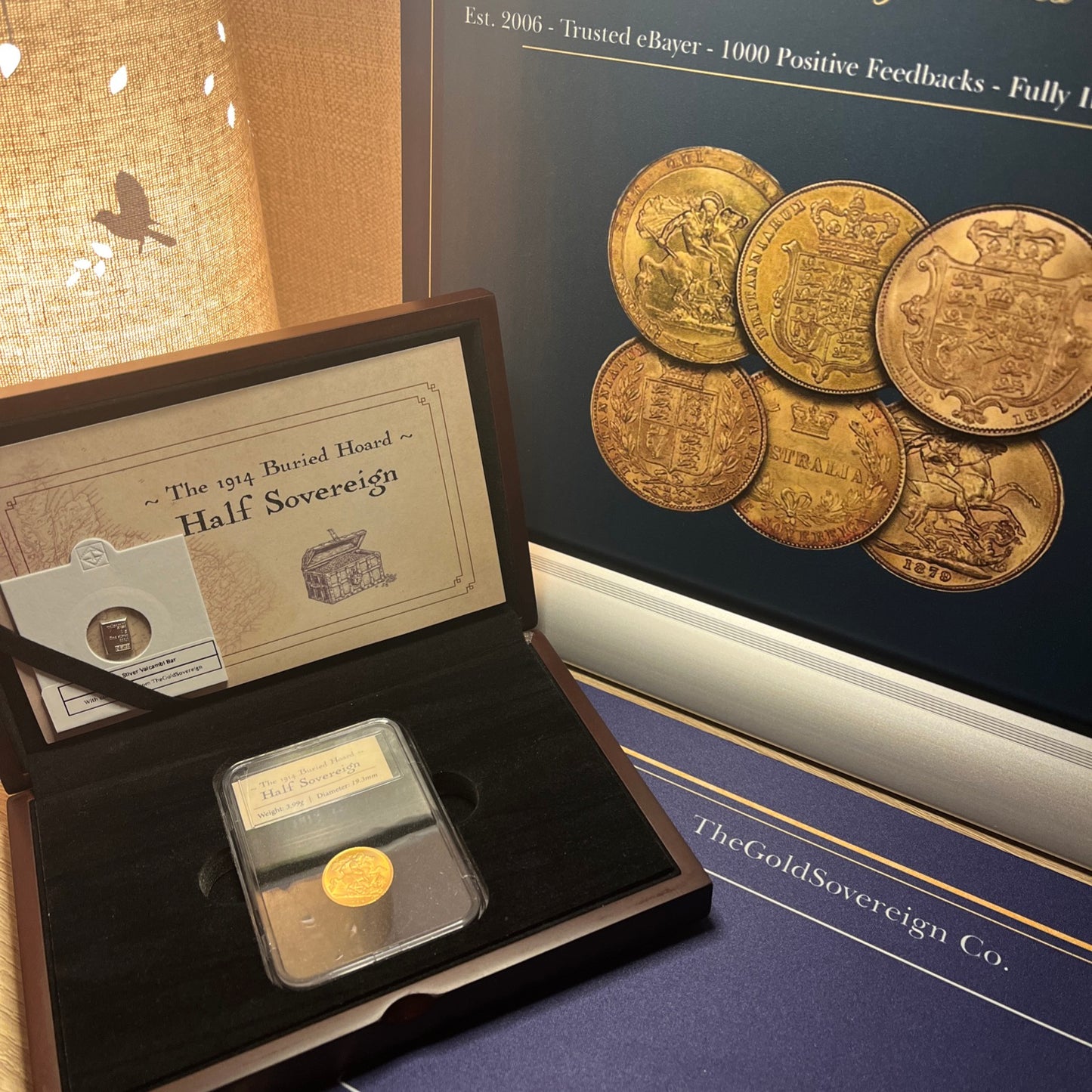 *RARE* 1914 Gold Half Sovereign Hoard In COA Presentation Case & BU condition!