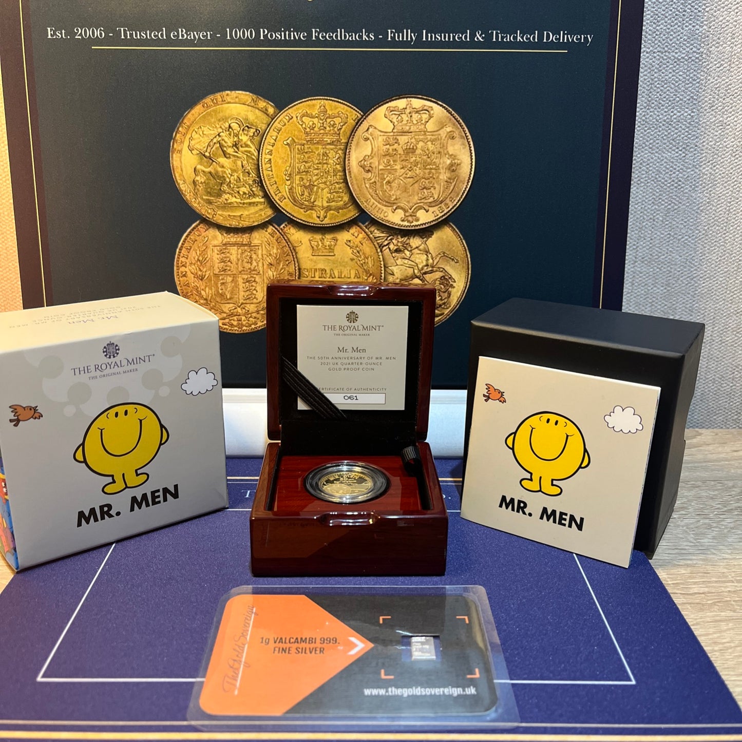 2021 Mr Men - GOLD Proof 1/4 Ounce £25 Coin 24ct - Amazing A* Grade